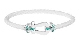 FRED Force 10 white gold buckle with half paved paraiba with white cable.jpg